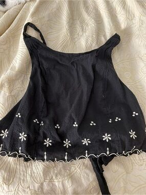 Free People Black Floral Embroidered Camisole
